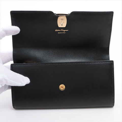Salvatore Ferragamo Vala Ribbon Leather Purse black WS15237