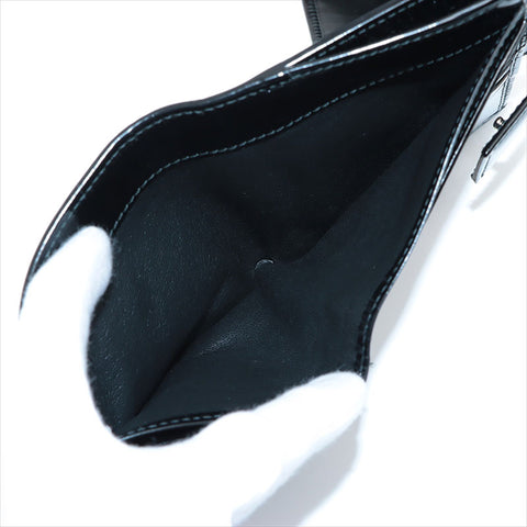 GUCCI GG Imprime 212105 PVC x Leather Compact Wallet Bifold Wallet black WS15242
