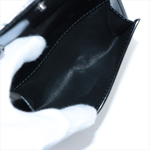 GUCCI GG Imprime 212105 PVC x Leather Compact Wallet Bifold Wallet black WS15242