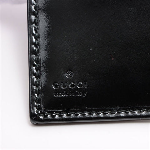 GUCCI GG Imprime 212105 PVC x Leather Compact Wallet Bifold Wallet black WS15242