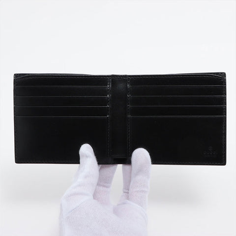 グッチ GUCCI GGマーモント 428726 レザー コンパクトウォレット 二つ折り財布 ブラック WS15243
