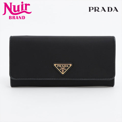PRADA 1MH132 Nylon Wallet Purse black WS15248