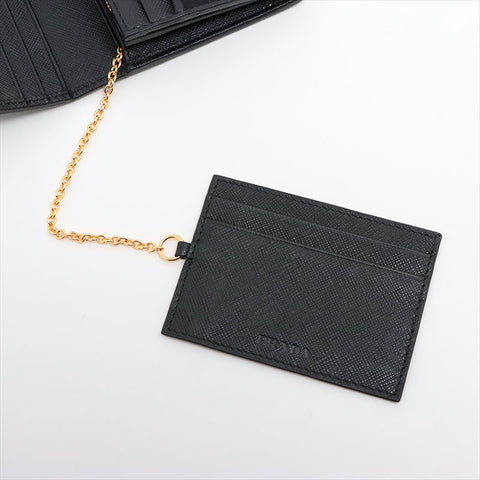 PRADA 1MH132 Nylon Wallet Purse black WS15248