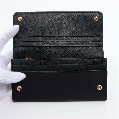 PRADA 1MH132 Nylon Wallet Purse black WS15248