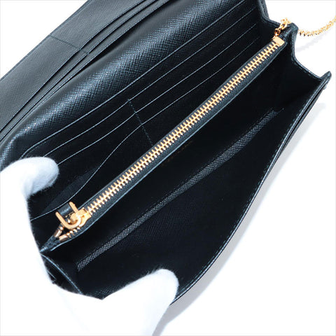 PRADA 1MH132 Nylon Wallet Purse black WS15248