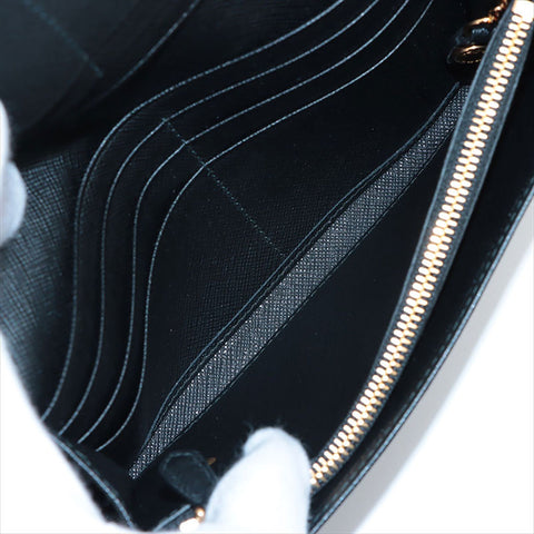 PRADA 1MH132 Nylon Wallet Purse black WS15248