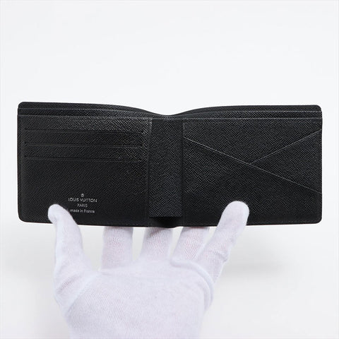 ルイ・ヴィトン LOUIS VUITTON ダミエグラフィット ポルトフォイユミュルティプル N62663 二つ折り財布 ブラック WS15260