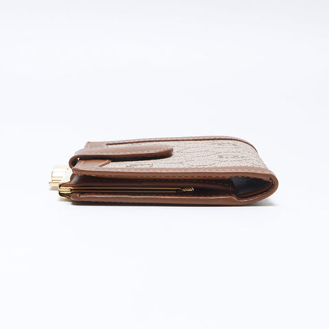 Christian Dior Honeycomb Pattern Vintage Bifold Wallet beige WS15261