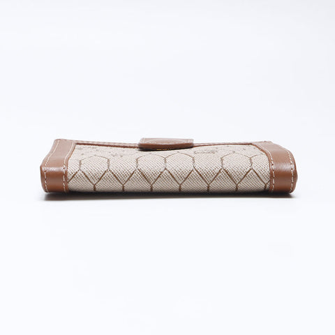 Christian Dior Honeycomb Pattern Vintage Bifold Wallet beige WS15261