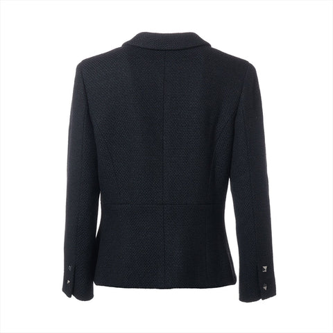 CHANEL 2003 COCO Mark Button Size:44 Tweed Jacket black WS15263
