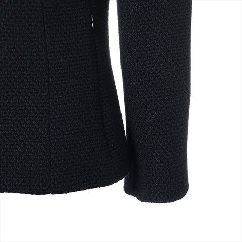 CHANEL 2003 COCO Mark Button Size:44 Tweed Jacket black WS15263