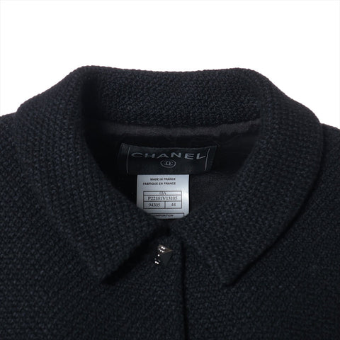 CHANEL 2003 COCO Mark Button Size:44 Tweed Jacket black WS15263