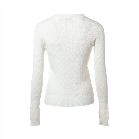CHANEL 2020 P63293K COCO Mark Cotton Size:36 Long sleeve shirt white WS15264