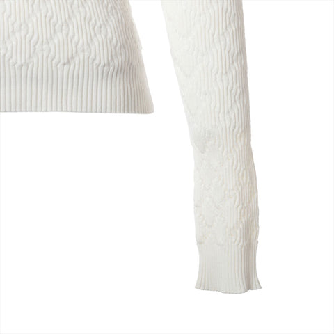 CHANEL 2020 P63293K COCO Mark Cotton Size:36 Long sleeve shirt white WS15264