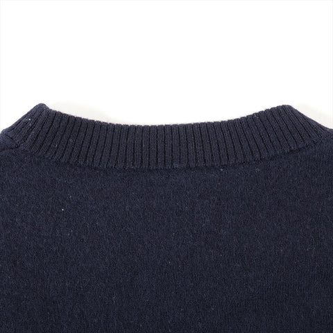 LOUIS VUITTON Size:S Logo Patch Wool Knit cardigan wool Navy WS15267