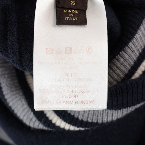 LOUIS VUITTON Size:S Logo patch wool cardigan Navy WS15267