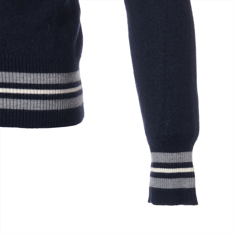 LOUIS VUITTON Size:S Logo patch wool cardigan Navy WS15267