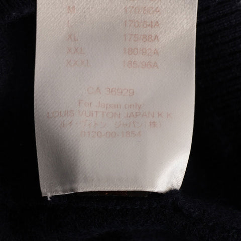 LOUIS VUITTON Size:S Logo patch wool cardigan Navy WS15267