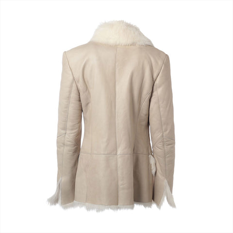 GUCCI Size: 40 Lamb leather, mouton, fur Parker beige WS15270