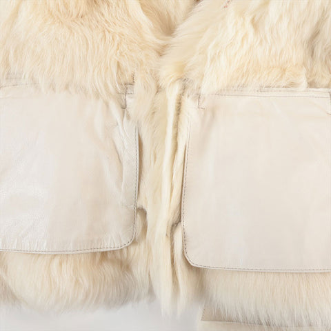 GUCCI Size: 40 Lamb leather, mouton, fur Parker beige WS15270