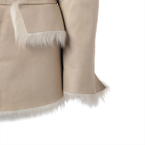 GUCCI Size: 40 Lamb leather, mouton, fur Parker beige WS15270