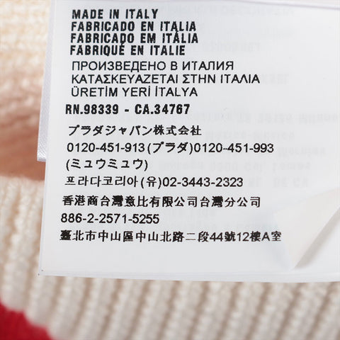 Miu Miu Size:36 Border wool back logo knit Red x white WS15271
