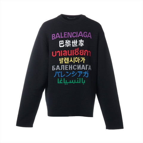 BALENCIAGA 21Stainless Steel Languages Wool Size:S knit black WS15272