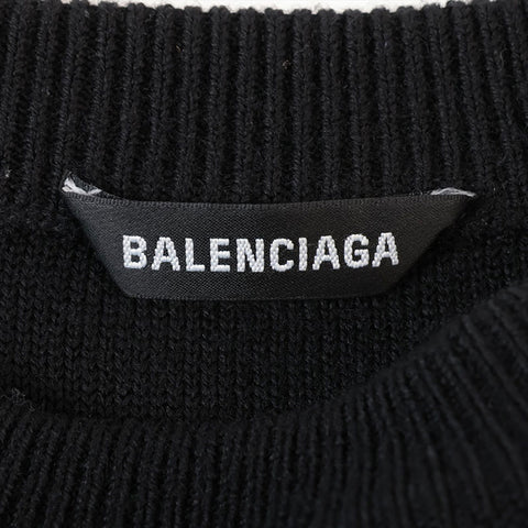 BALENCIAGA 21Stainless Steel Languages Wool Size:S knit black WS15272