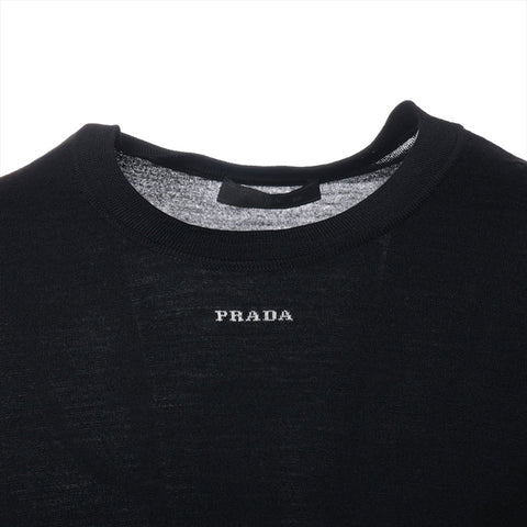 PRADA 2023 Wool Logo Size:56 knit black WS15273