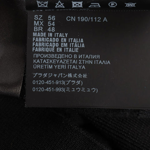 PRADA 2023 Wool Logo Size:56 knit black WS15273