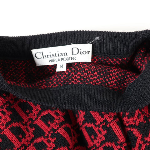 Christian Dior Trotter Wool Size:M knit Red x black WS15275