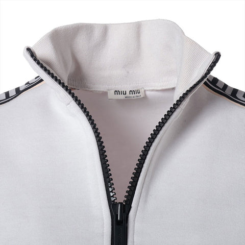 Miu Miu Size:S Blouson Arm Logo 2020 Stainless Steel Jacket Light gray WS15277