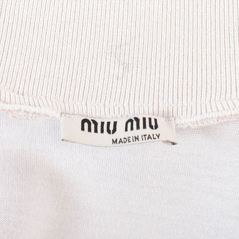 Miu Miu Size:S Blouson Arm Logo 2020 Stainless Steel Jacket Light gray WS15277