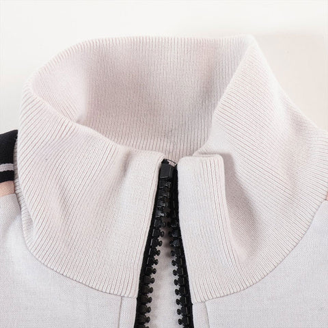 Miu Miu Size:S Blouson Arm Logo 2020 Stainless Steel Jacket Light gray WS15277