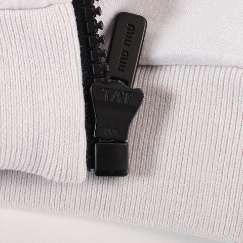 Miu Miu Size:S Blouson Arm Logo 2020 Stainless Steel Jacket Light gray WS15277