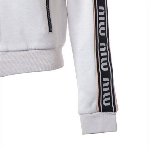 Miu Miu Size:S Blouson Arm Logo 2020 Stainless Steel Jacket Light gray WS15277