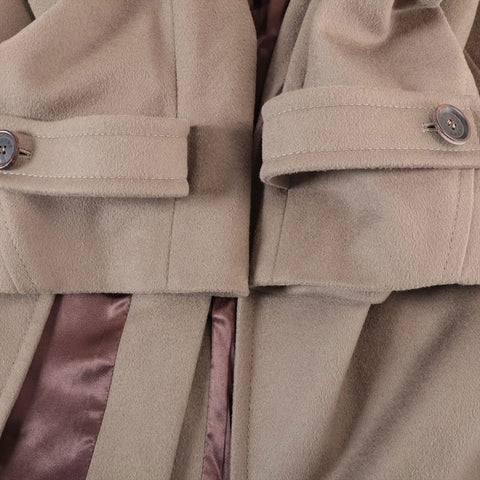 CELINE Size:38 Wool Long Phoebe Period coat khaki WS15279