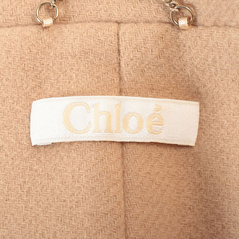 Chloe Size:38 Wool Poncho Kimel Jacket Camel WS15283