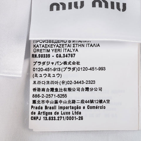 ミュウ ミュウ Miu Miu Size:S コットン ロゴ 半袖Ｔシャツ ホワイト WS15286