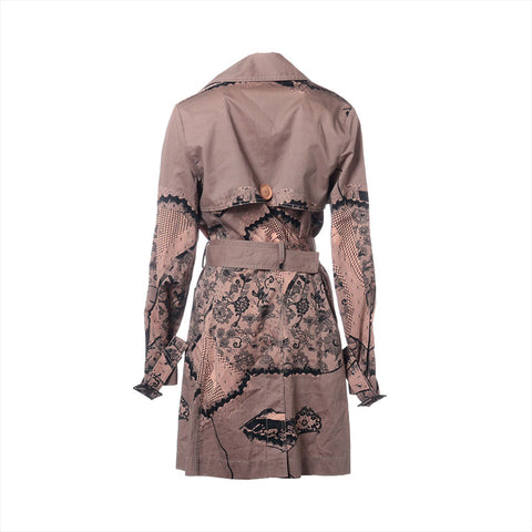 Christian Dior Size: 38 Galliano period lace floral pattern trench coat coat Beige x black WS15289