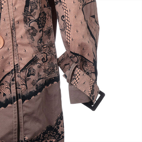 Christian Dior Size: 38 Galliano period lace floral pattern trench coat coat Beige x black WS15289