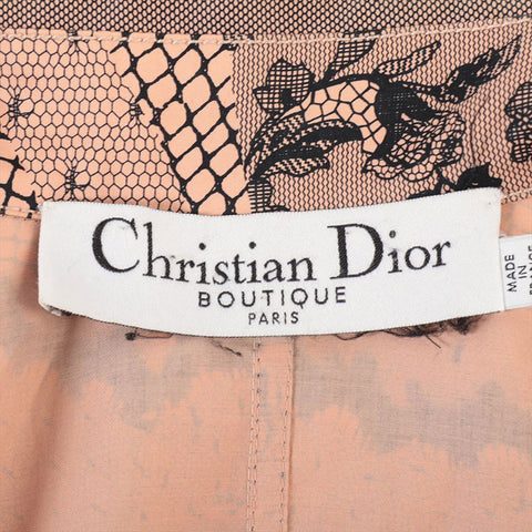 Christian Dior Size: 38 Galliano period lace floral pattern trench coat coat Beige x black WS15289