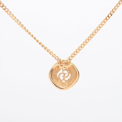 Christian Dior CD logo rhinestone Necklace gold WS15290