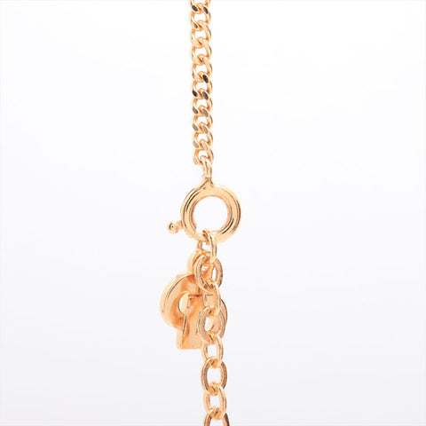 Christian Dior CD logo rhinestone Necklace gold WS15290