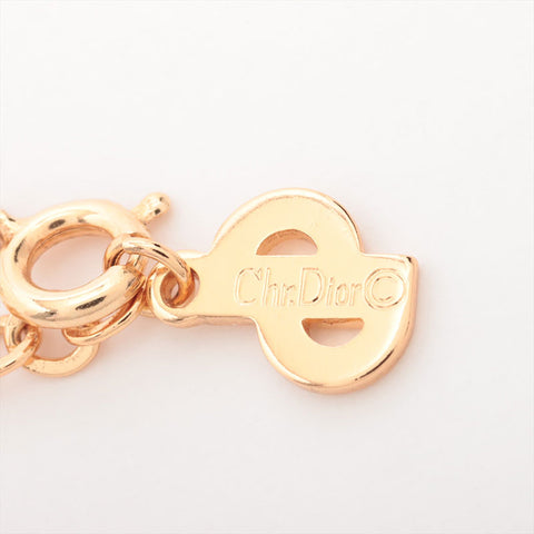 Christian Dior CD logo rhinestone Necklace gold WS15290