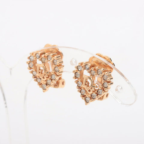 Christian Dior Heart logo rhinestone Earring gold WS15292