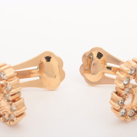 Christian Dior Heart logo rhinestone Earring gold WS15292