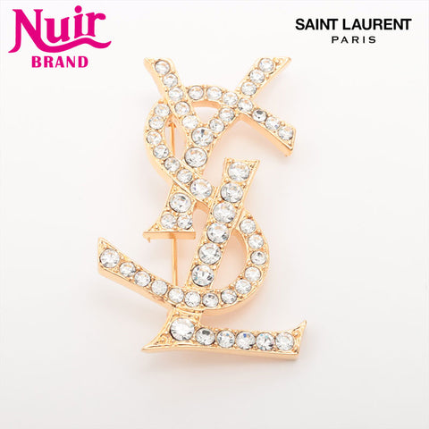 YVES SAINT LAURENT YSL logo Brooch gold WS15301