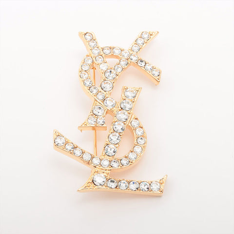 YVES SAINT LAURENT YSL logo Brooch gold WS15301