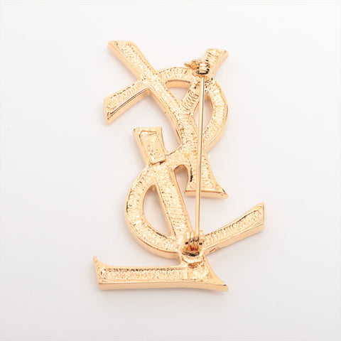 YVES SAINT LAURENT YSL logo Brooch gold WS15301